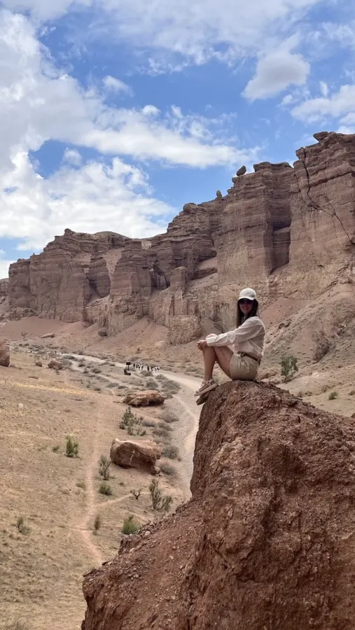 Anna Korol at Charyn Canyon, Kazakhstan